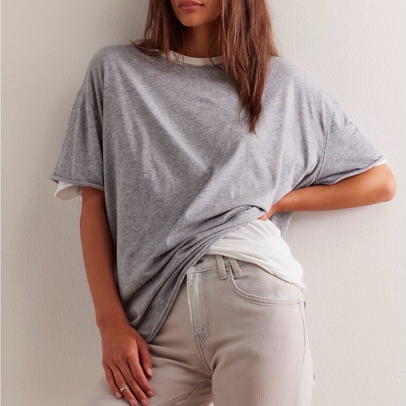We The Free Heather Gray Short Sleeve Oversized Tee - Picture 2 of 5